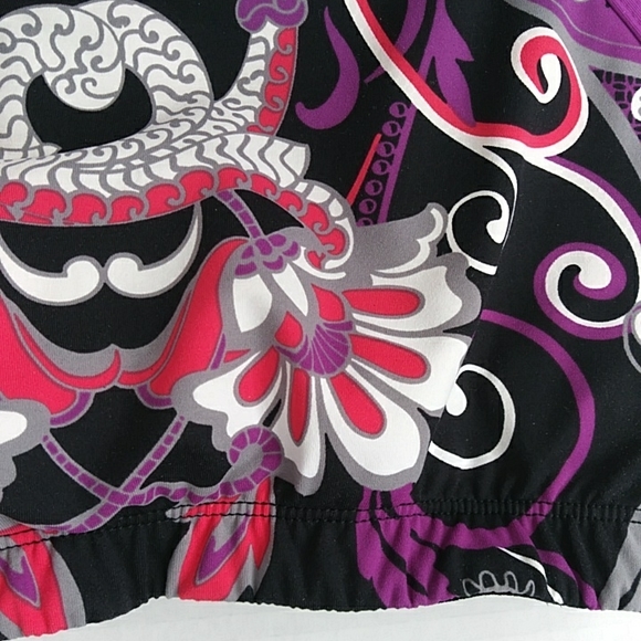 Athleta Paisley Floral Two Piece Bikini Set XS Black Purple Magenta Boho - Picture 8 of 14